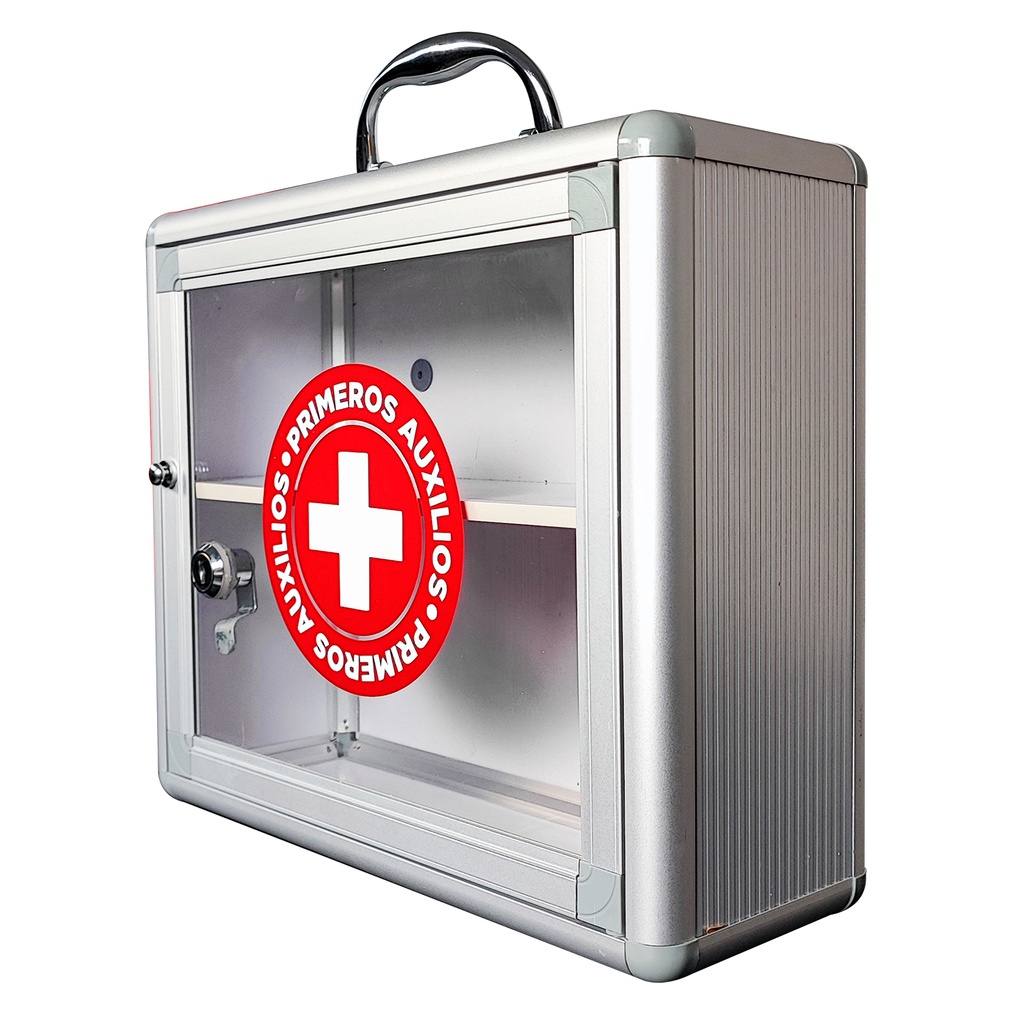 CAJA DE ALUMINIO PARA PRIMEROS AUXILIOS CON VENTANA